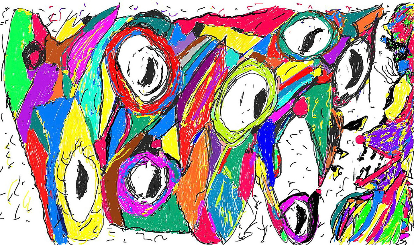 "Hungry Eyed Snake About to Eat a Paranoid Rat"