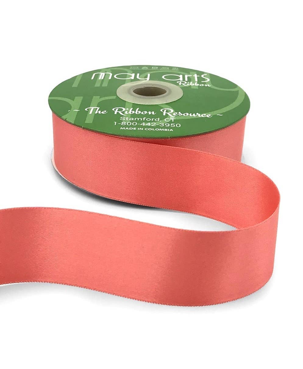 ~1.5" (38MM) Double Face Satin Ribbon, Coral Pink