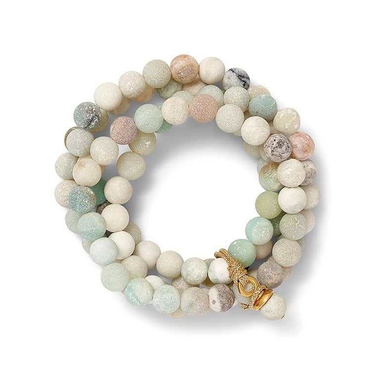 Beachy Sally Blue Druzy Quartz Beaded Bracelet