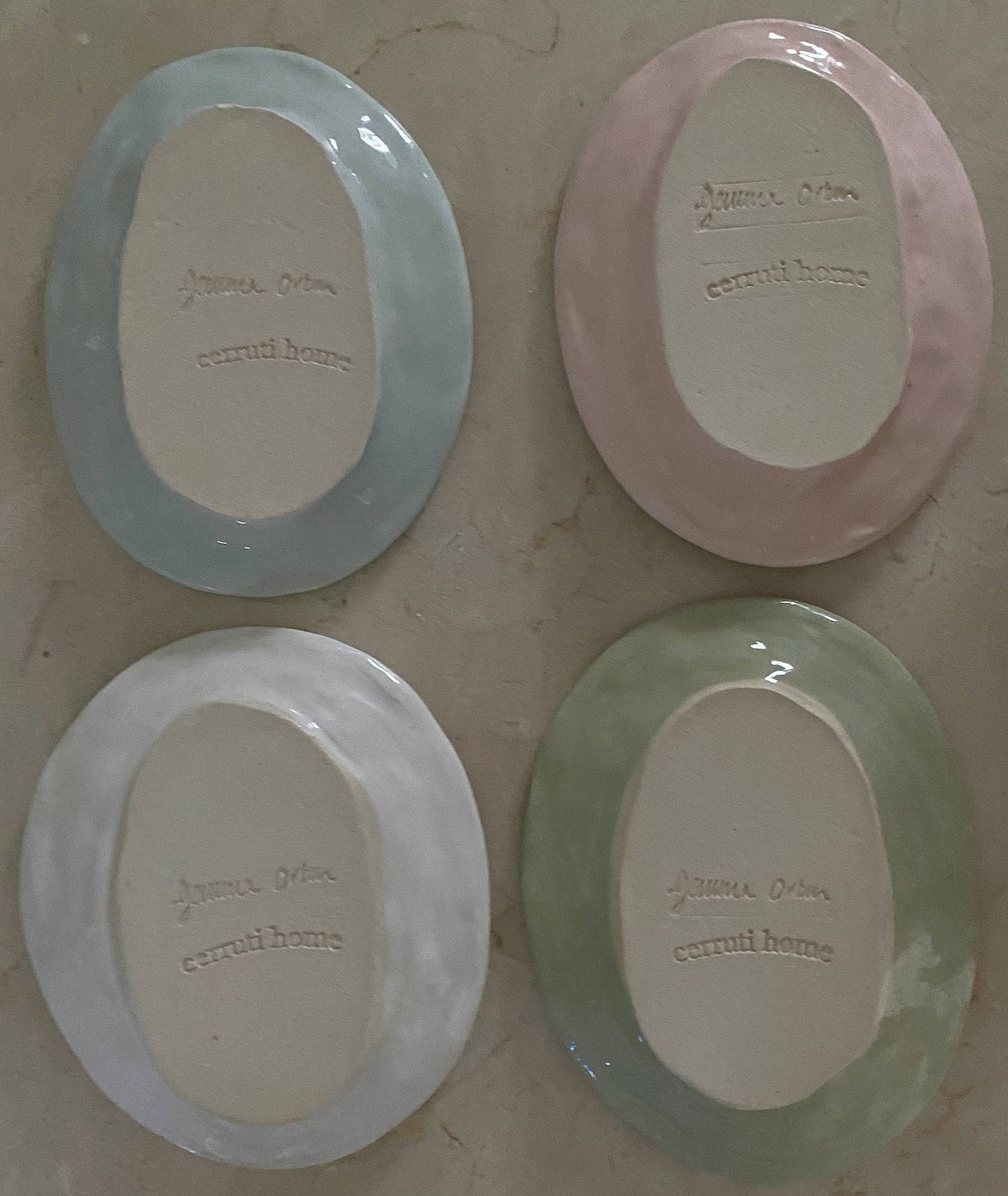 Handmade & Hand-painted by artist Gemma Orkin "SAFARI" dish: Giraffe