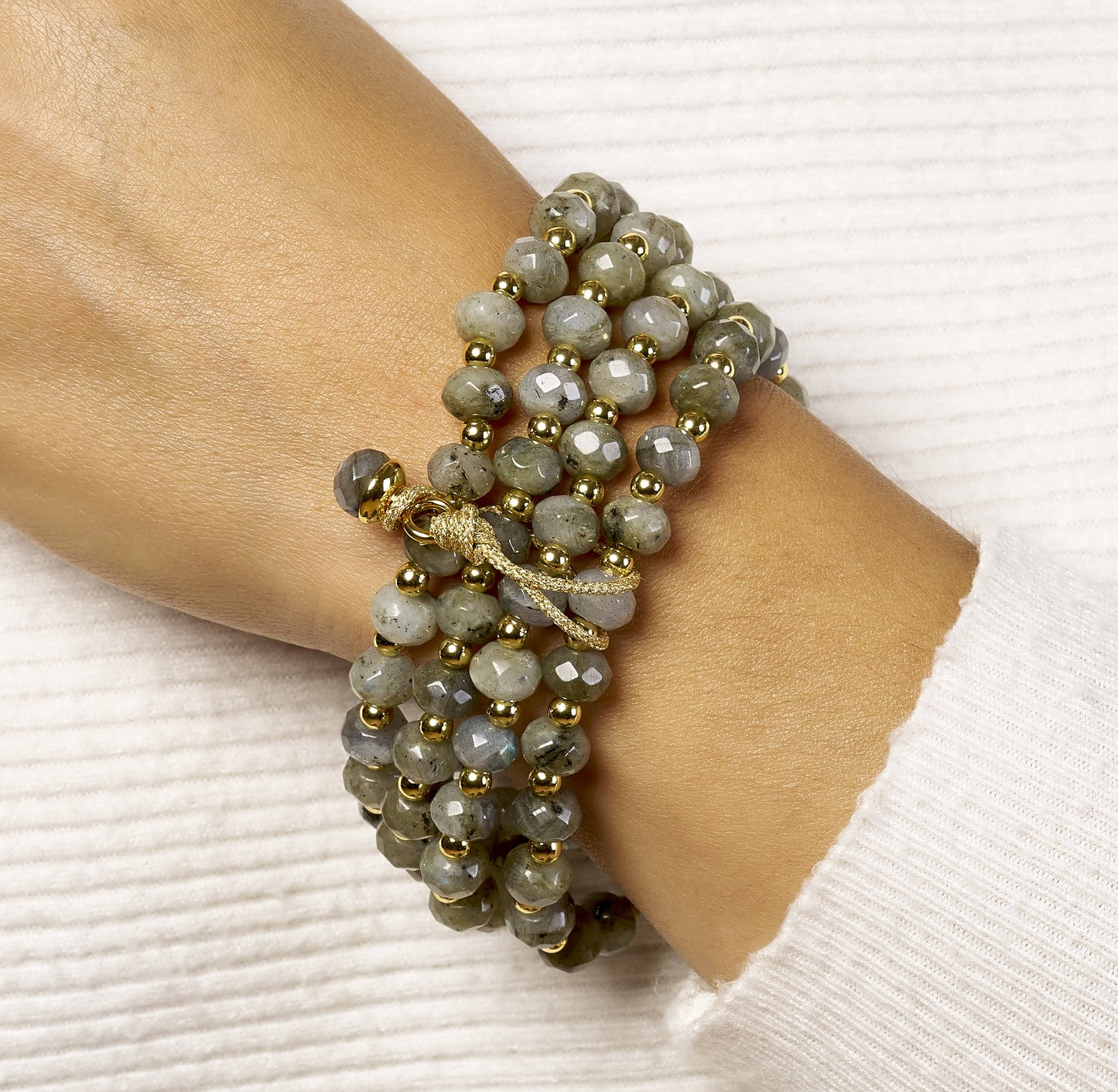 Labradorite + Gold Sally Stack Bracelet