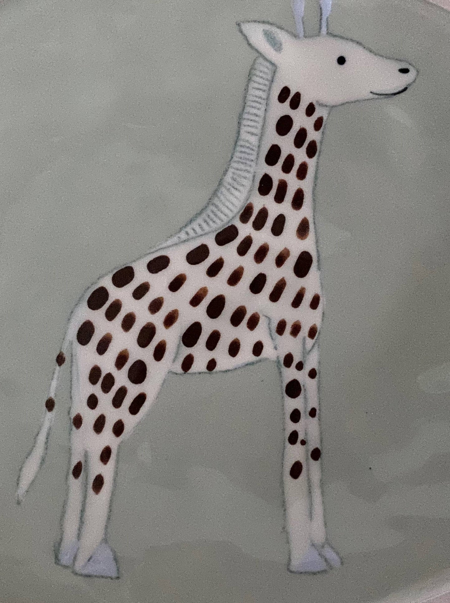 Handmade & Hand-painted by artist Gemma Orkin "SAFARI" dish: Giraffe