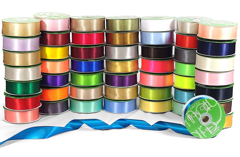 ~1.5" (38MM) Double Face Satin Ribbon, Forest Green