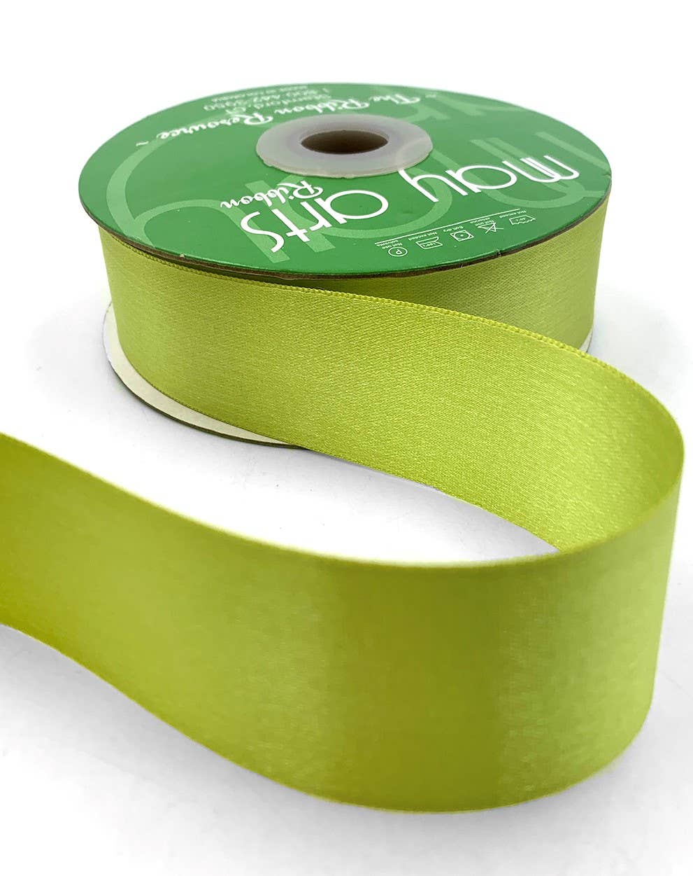 ~1.5" (38MM) Double Face Satin Ribbon, Celery Green